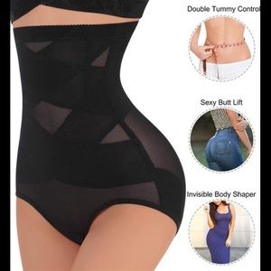 Women Butt Lifter Shapewear Hi-Waist Double  Panty Waist Body Shaper